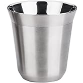 Skingwa Stainless Steel Shot Cups Demitasse Cups Dual Walled Coffee Cups (Silver, 5OZ/160ML)