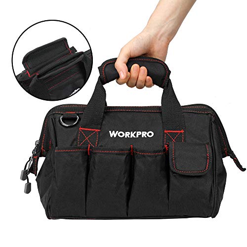 Workpro - Bolsa de herramientas de almacenamiento de boca ancha con parte superior cerrada de 12 pulgadas, W081020A Workpro - Bolsa de herramientas de almacenamiento de boca ancha con parte superior cerrada de 12 pulgadas, W081020A