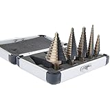 Monkey King Bar-5pcs Step Drill Bit Set & Unibit Step Drill -Short Length Drill Bits Set of 5pcs Step Drill Bits for Metal wi