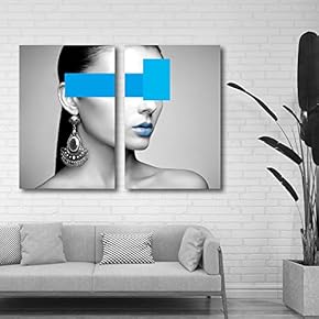 Beauty With Blue Touches - 2 Panel Canvas Art