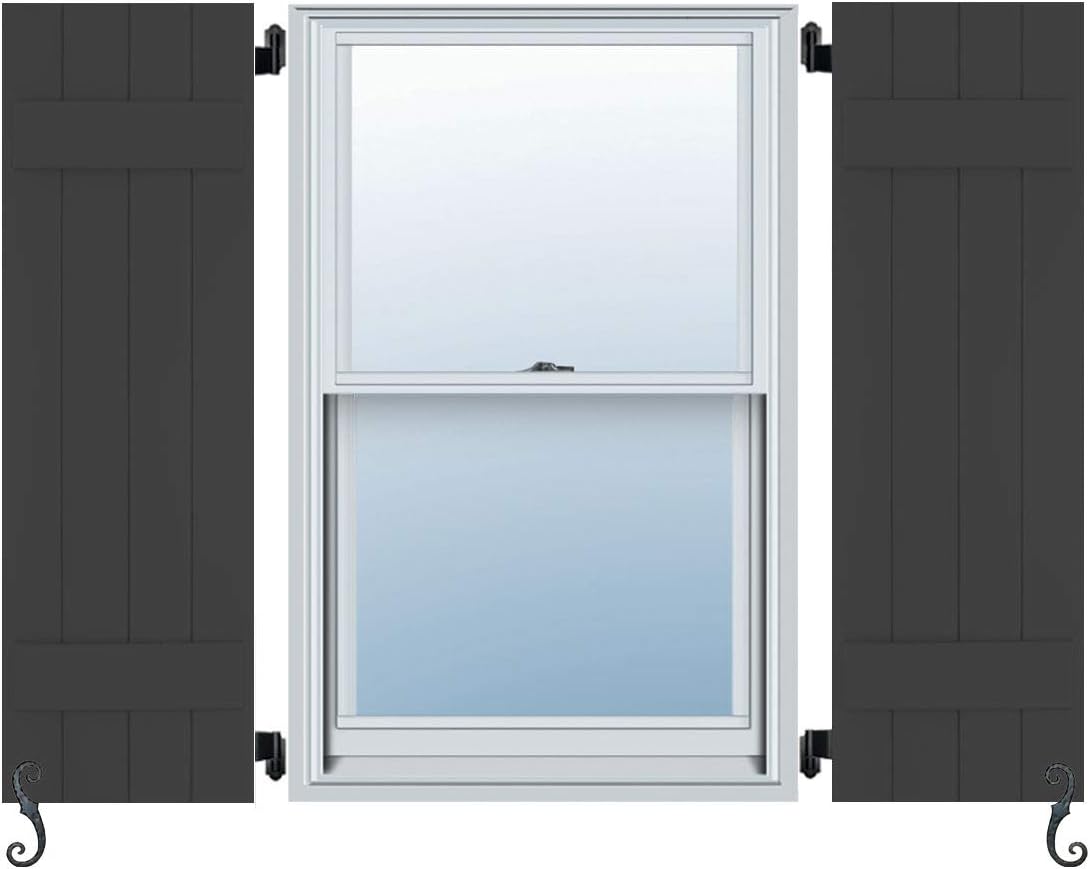 Atlantic Premium Shutters ACB120X81BL Classic Two, Board and Batten Shutters (Per Pair), 20