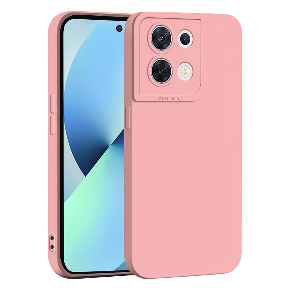 SEAHAI Case for OPPO Reno 8 5G (Reno8 5G), Ultra Thin Premium Soft Silicone Phone Cover with Thickened Camera Protection Design, Shockproof TPU Bumper Fashion Case Cover - Pink