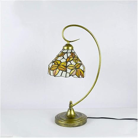 Amazon Co Jp 現代のベッドサイドテーブルランプリビングルームベッドルームハル ナックガラスパネルのランプシェードを持つ美しい アールヌーボーキンドリング ホーム キッチン