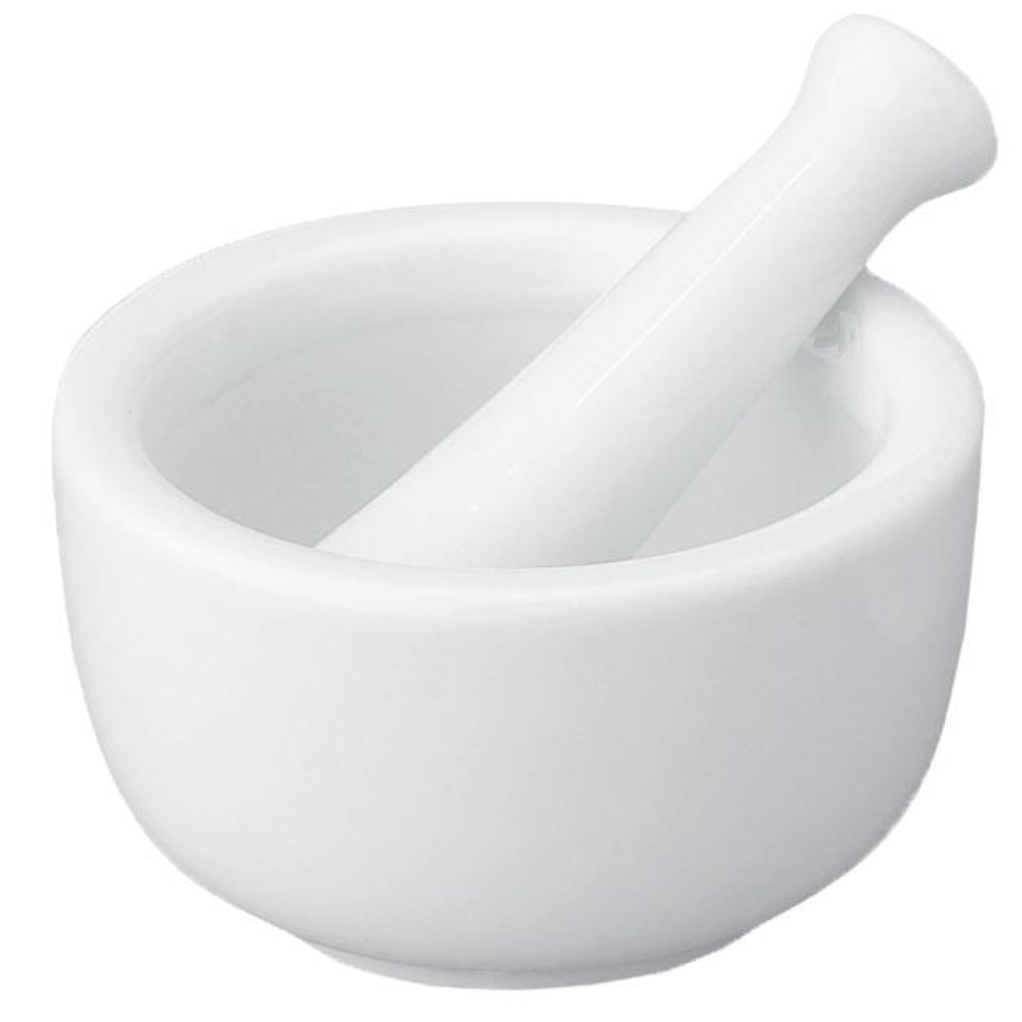 Photo 1 of HIC Kitchen Mortar and Pestle for Grinding Smaller Amounts of Spices and Herbs and Crushing Pills, Fine Porcelain, 2.75-Inch