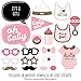Big Dot of Happiness Hello Little One - Pink and Gold Girl Baby Shower Photo Booth Props Kit 20 Count