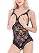 XIMAN Women Plus Size One-piece Bodysuit Teddy Sexy Lingerie (Black,XXXXXL)