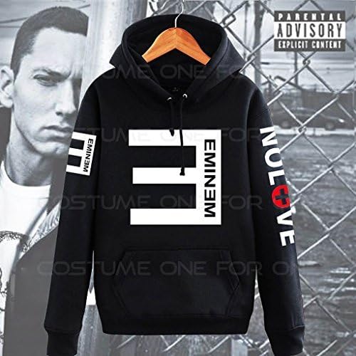 New Hot Eminem Hip Hop Sweater Hoodie Hoody Jacket Coat Tops (Black, 2XL) (Black, M)