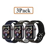 YC YANCH Greatou Compatible for Apple Watch Band,Soft Silicone Sport Band Replacement Wrist Strap Compatible for iWatch Apple Watch Series 4/3/2/1,Nike+,Sport,Edition,42mm 44mm M/L