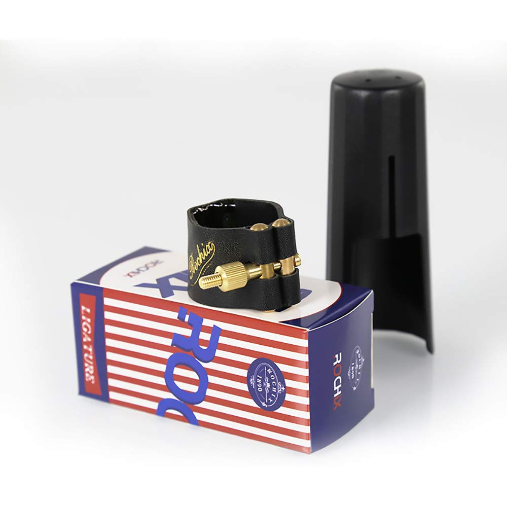 Tenor Saxophone Leather Ligature with Copper Sheet and Plastic Cap - Secure and Durable Sax Ligature