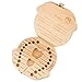 Austor Baby Teeth Box Wooden Tooth Album Keepsake Souvenir Box Organizer for Girl