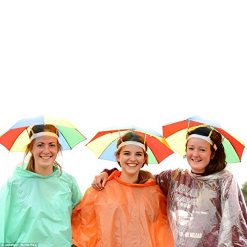Nacome Outdoor Umbrella Hat,Novelty Foldable Sun Day Rainy Day Hands Free Hat Cap (Multicolor) - Thumbnail 2