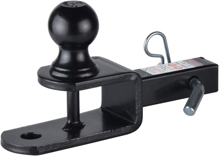 Towever 84031 ATV Hitch Ball Mount 2 inch Ball with 1-1/4 inch Solid Shank, with 1/2 inch Pin & Clip, Rated 2000 lbs: Automotive