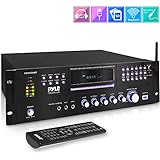 4 Channel Pre Amplifier Receiver - 1000 Watt Rack Mount Bluetooth Home Theater-Stereo Surround Sound Preamp Receiver W/Audio/Video System, CD/DVD Player, AM/FM Radio, MP3/USB Reader - Pyle PD1000BT