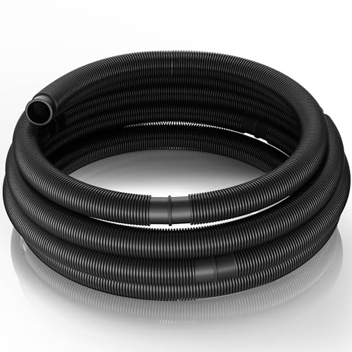 Wiltec Poolschlauch 15 m ⌀32 mm, Schwimmbadschlauch mit Muffen, Pumpenschlauch für Schwimmbecken, Saugschlauch, Solarschlauch