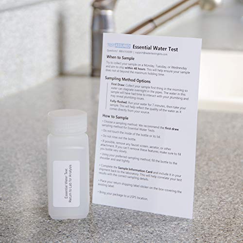 Test Assured Essential Water Test Kit - Easy At-Home Well and Municipal Water Test Kit - Laboratory Testing Kit for 40 Parameters - Identifies the Presence of Various Metals, Detects Pathogens, E.Coli
