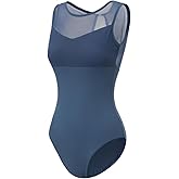 Lanbodance Women's Sleeveless Lace Ballet Leotards for Dance Gymnastics Outfits