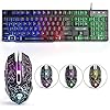 UK Layout Gaming Keyboard and Mouse Sets Rainbow Backlit Ergonomic Usb Gaming Keyboard + 2400DPI 6 Buttons Optical…