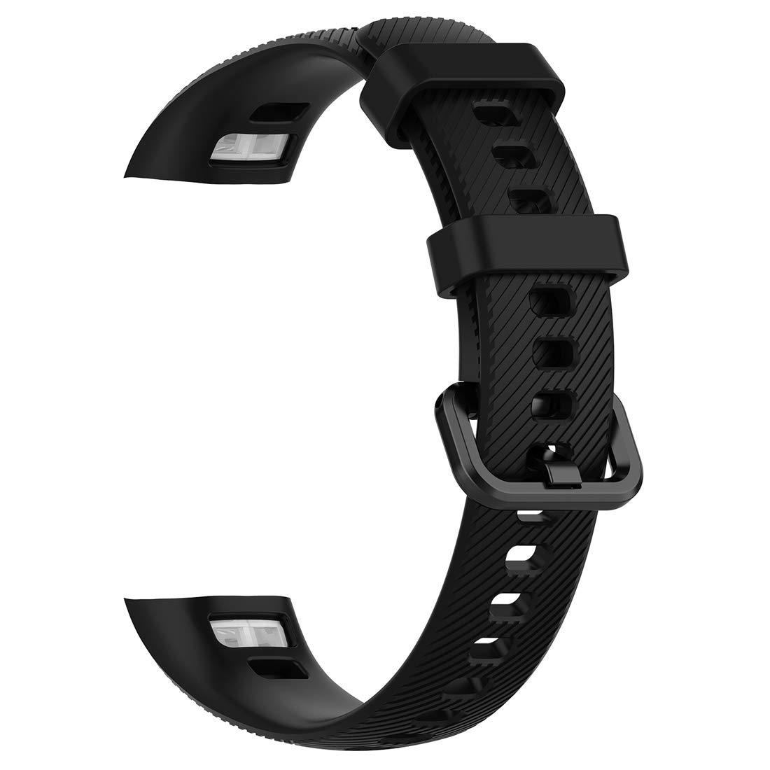 AWADUO Compatible For Huawei Honor Band 4/5 Replacement Silicone Wrist Band Strap, Soft And Durable (Silicone Black)
