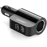 UGREEN Car Charger, 17W 3.4A Dual USB Port Charger Adapter with Cigarette Lighter Socket, Support Charging for Apple iPad, iPhone 7/7Plus/6splus/6s/6plus/6/5c/5, Galaxy S8/S8+/S7edge/S7/S6edge/S6, Huawei Mate P8/P9/P10, LG, SONY, Oneplus, Moto, iPad, Sat Navi and More