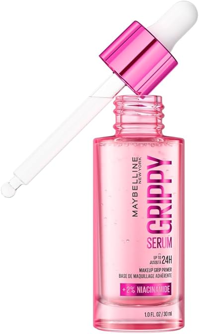 Maybelline New York Grippy Serum Primer, Mit Niacinamid für eine mit Feuchtigkeit versorgte, prallere Haut, Make-up-Halt für bis zu 24 Stunden, Vegane Formel, 30ml