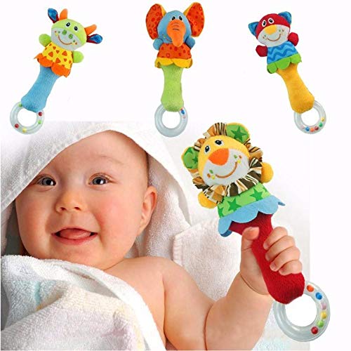 image for Chanys Cute Plush Animal Hand Bell Rattler Toys for Newborn Infants 