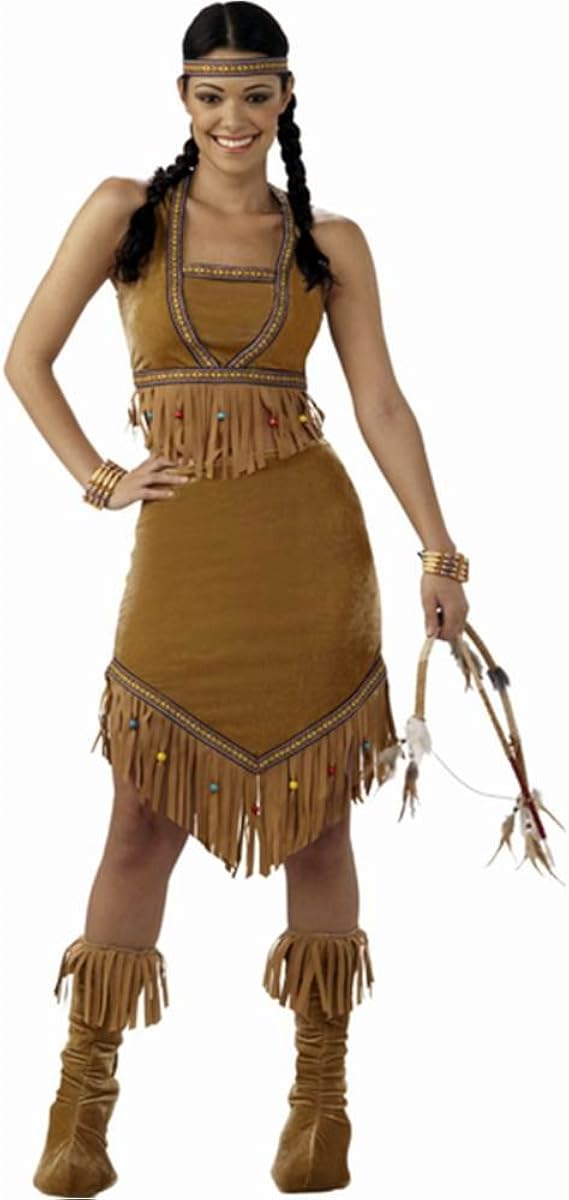 Amazon Co Jp ハロウィン コスプレ ネイティブアメリカンの王女コスチューム 品番 Fni Brown Std 服 ファッション小物