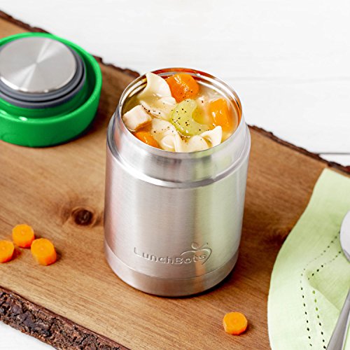 LunchBots Thermal 12 oz Triple Insulated Food Container - Hot 6 Hours or Cold 12 Hours - Leak Proof Thermos Soup Jar - All Stainless Interior - Green - Thumbnail 4