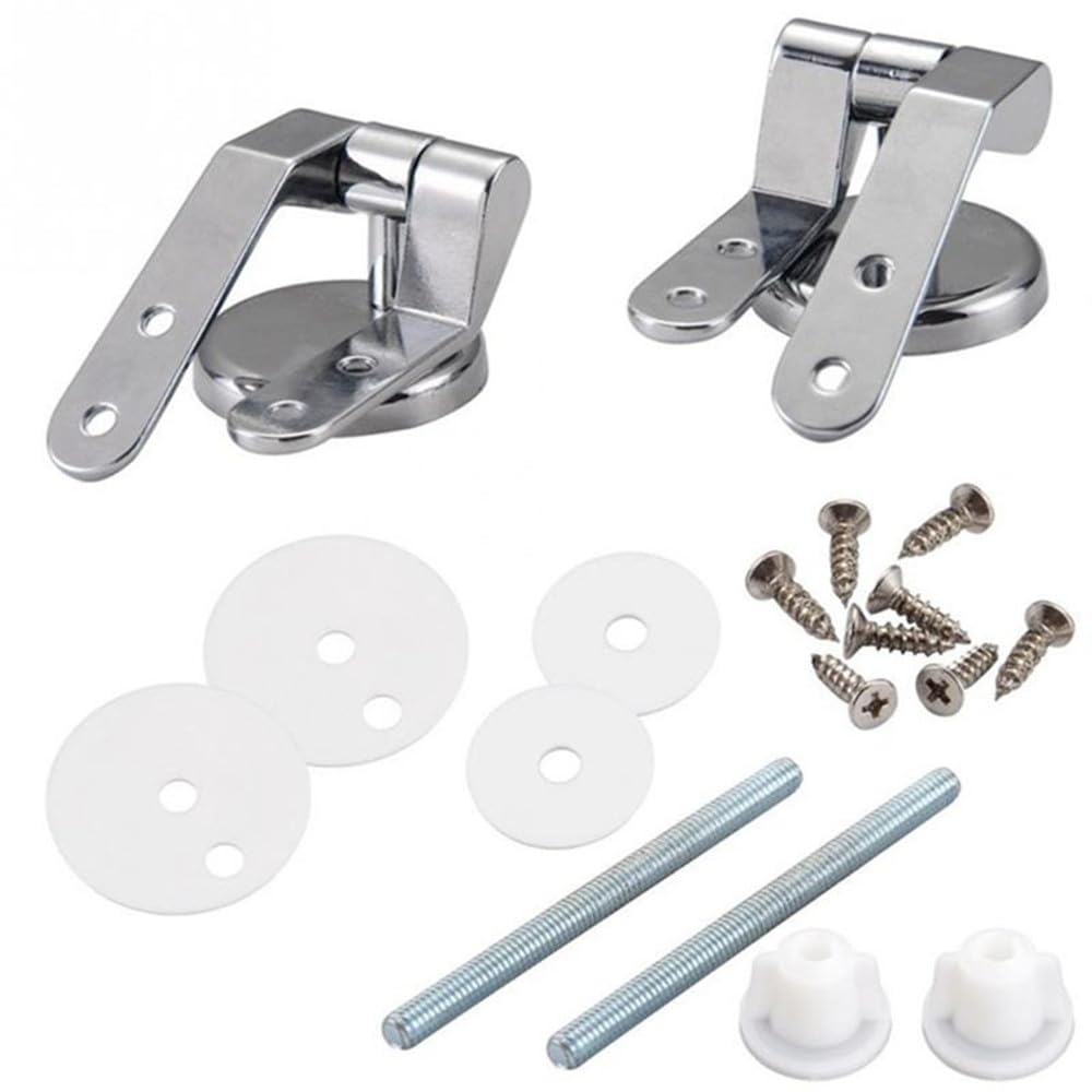 Heuskay Toilet Seat Hinges, Zinc Alloy, Black, Modern Style, Suitable for Wooden, Resin & MDF Toilet Seats