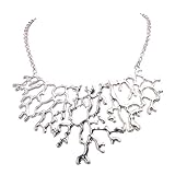 Jane Stone Hot Sale Fashion Vintage Silver Jewelry Tree Branch Necklace Modern Choker Jewelry Trendy Collar Necklaces Top Selling Women's Jewelry(Fn0738)