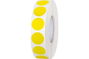 LUCKYHERN Pack of 2000 Round Color Coding Circle Dots Stickers Labels (1", Yellow)