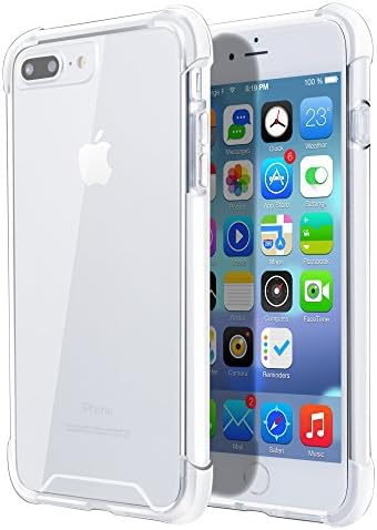 iPhone 7 Plus Case,iPhone 8 Plus Case,Noii clear protective shockproof case cover [2nd Generation] Reinforced Corners TPU Bumper cushion case Hybrid rubber &amp; Hard PC back Protection case - White
