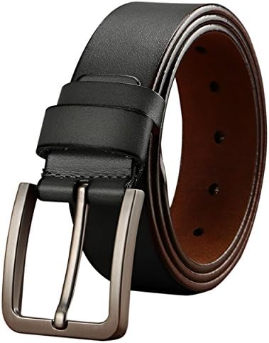 Men's belt,Gifny's Cowhide Genuine Leather Belt for Men 1 1/2" 38mm Trim to Fit