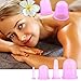 Anti-Cellulite Massage Cups - Kit of 4 Suction Vacuum Silicone Treatment Therapy Cups – Firms Tightens & Tones Skin - Helps Break Down Fat Tissue - Improves Blood Flow and Lymphatic Circulation - Venu