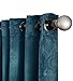 HLC.ME Redmont Lattice Geometric Thick Soft Thermal Insulated Energy Efficient Room Darkening Privacy Blackout Grommet Curtain Panels for Living Room - Set of 2 Panels (52 x 84 Inches Long, Teal Blue)