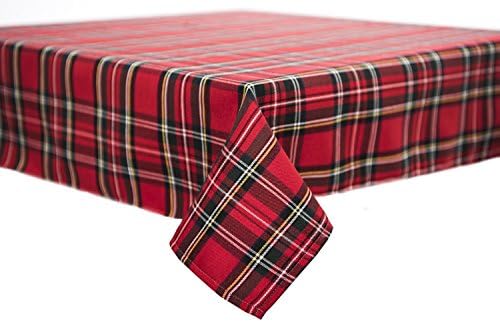texpot Tablecloth 80 x 80 cm Tartan Red Check 100% Polyester Table Cloth