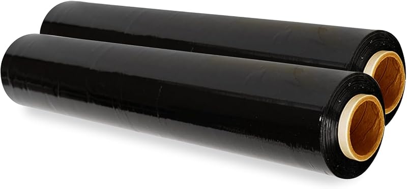 G4GADGET 2 Pack 400mm x 150m Premium Black Pallet Shrink Wrap 17µm