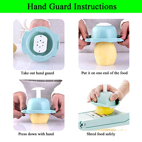 Onion Chopper Swongar Pro Multiple Vegetable Chopper Cheese Grater Durable Fruit Chopper Vegetable Slicer Cutter Dicer Ricer with 8 Blades for Salad Potato Carrot Garlic (blue)