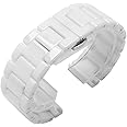 Nice Pies Ceramic Watch Band Universal strap with Quick Release Pins Butterfly Buckle Deployment Clasp Bracelet 14mm 16mm 18mm 20mm 22mm White Black
