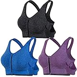 Astarin Womens Racerback Sports Bra Front Closure Pack