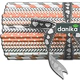 150 Danika Biodegradable Eco-Friendly Peach Pink and Grey Paper Drinking Straws, Six Designs, Party Decorations, Cake Pop Sticks, Birthdays, Weddings, Gender Reveals, Celebrations, Baby Showers