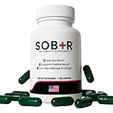 SOB+R Natural Drug Recovery Supplement | Alcohol Craving Blocker for Addiction Support | Restores Nutrients, Boost Mental Clarity | Vegetarian Capsules - Therapist Formulated, Made in USA | 30 Count