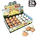 Liberty Imports Bulk Set of 24 Pcs Bouncy Eggs Realistic Fake Rubber Bouncing Balls (Brown)
