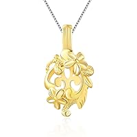 LGSY Flower Cage Pendants Crafting Charm for DIY Necklace Bracelet Jewelry Making Sterling Silver/Gold Plated