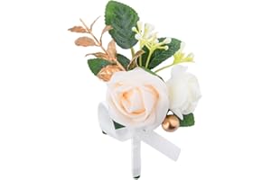Wedding Brooches for Men Bridegroom Suit Pins Pink Blue White Groom Flower Pin Wedding Boutonniere Pin for Groomsmen