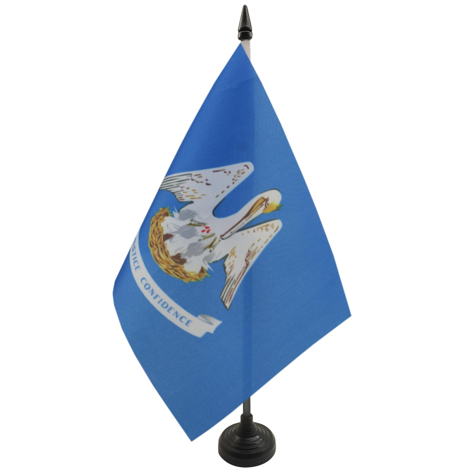 AZ FLAG Louisiana Table Flag 5'' x 8'' - US state of Louisiana Office Decoration 100% Polyester 21 x 14 cm - Mini Desk Flag with Pole and Black Plastic Base
