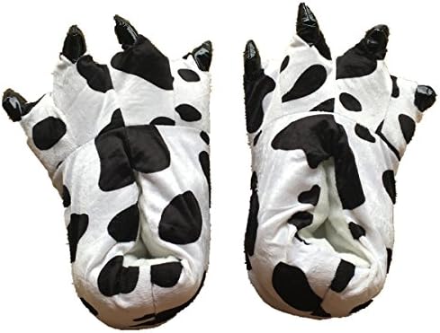 Unisex Plush Paw Claw House Slippers Animal Costume Shoes Cow M