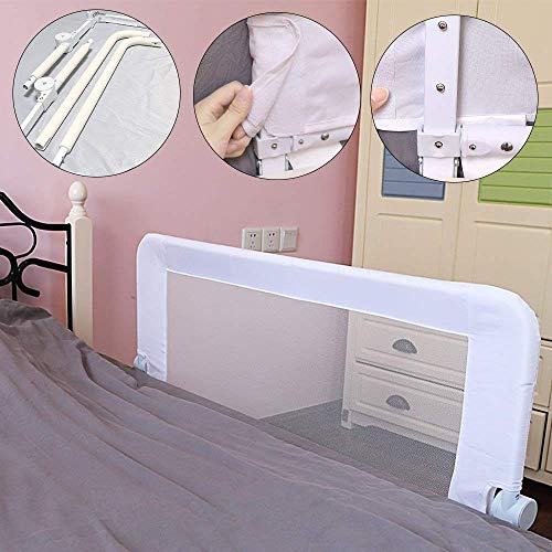 KOOLDOO Bed Rail for Toddlers, Fold Down Tall Bed Rail Guards for Baby