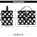 JABUX Double Layer Cosmetic Bag Black with Dot Travel Toiletry Cosmetic Makeup Bag Organizer With Mirror(Free 3 gram Cosmetic Sample Containe 2 Pieces) (Black)