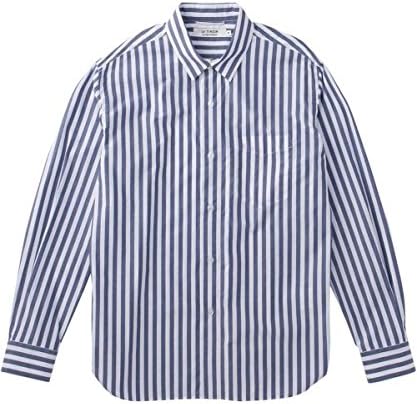 Amazon ル ティロワ ドゥ ドレステリア Le Tiroir De Dressterior ハイカウントポプリンストライプシャツ F 03 L ネイビー 393 シャツ 通販