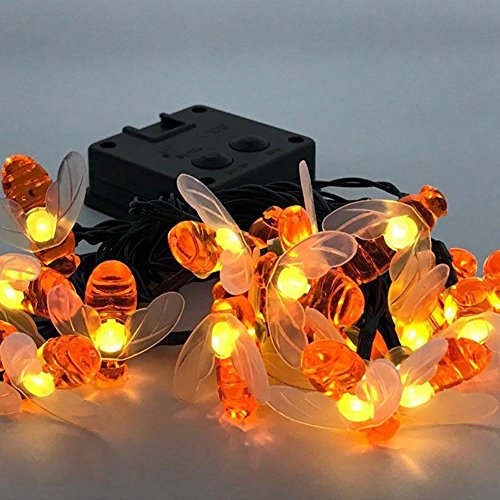 Ownsig 1.2m String Lights 10 LED Solar Energy LED Bee Shaped Fairy Light Decor Decorative Lighting for Home, Garden, Party, Festival